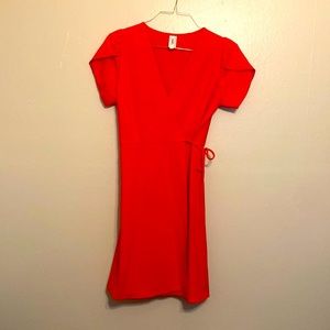 Short Red Dress size M wrap around dress